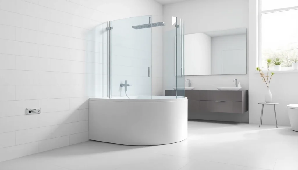 Duschkabine 90x90 komplett in einem eleganten Badezimmer mit modernen Designelementen.