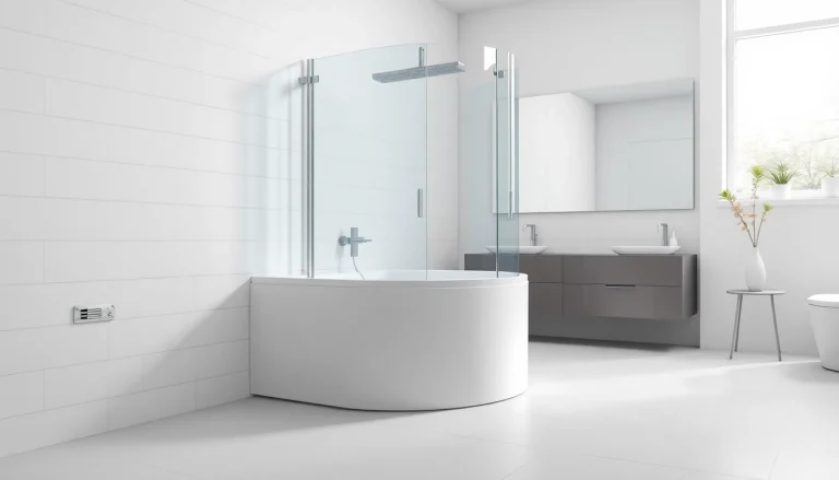 Duschkabine 90x90 komplett in einem eleganten Badezimmer mit modernen Designelementen.