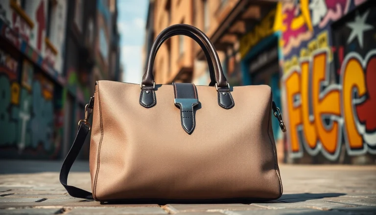 Hochwertige Handytasche Magnetverschluss in urbanem Umfeld, die ihre elegante Gestaltung präsentiert.