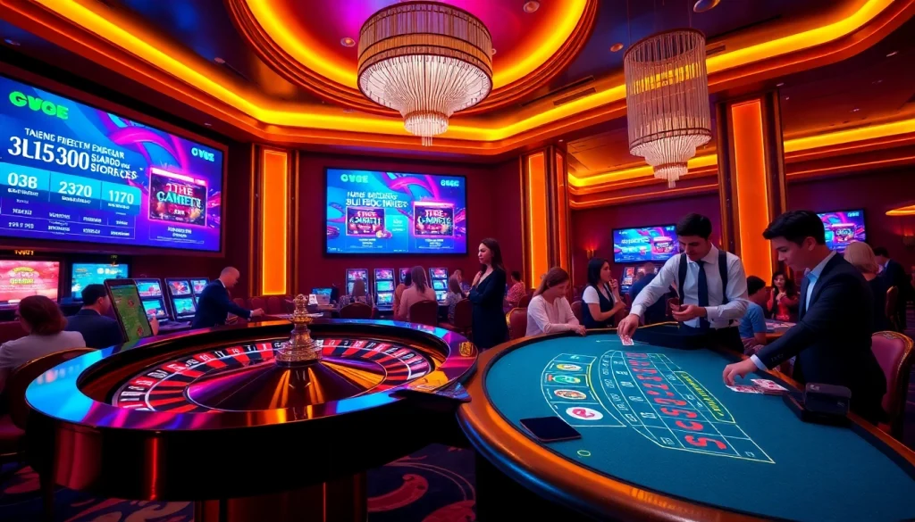 Experience thrilling gameplay with the j88 app at a luxurious casino setting.