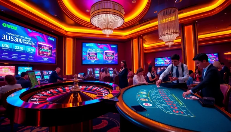 Experience thrilling gameplay with the j88 app at a luxurious casino setting.