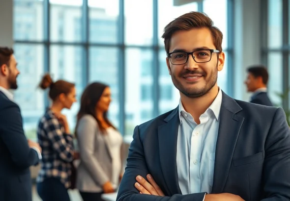 Headhunter Ingenieure bei der Zusammenarbeit im modernen Büro mit einem professionellen Ansatz.