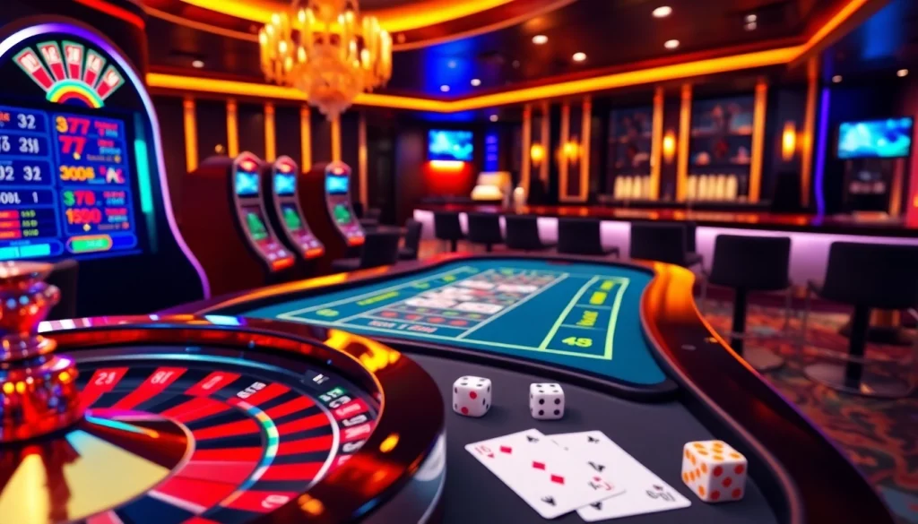 Experience the thrill of online gambling at 789P with vibrant casino visuals featuring exciting games.