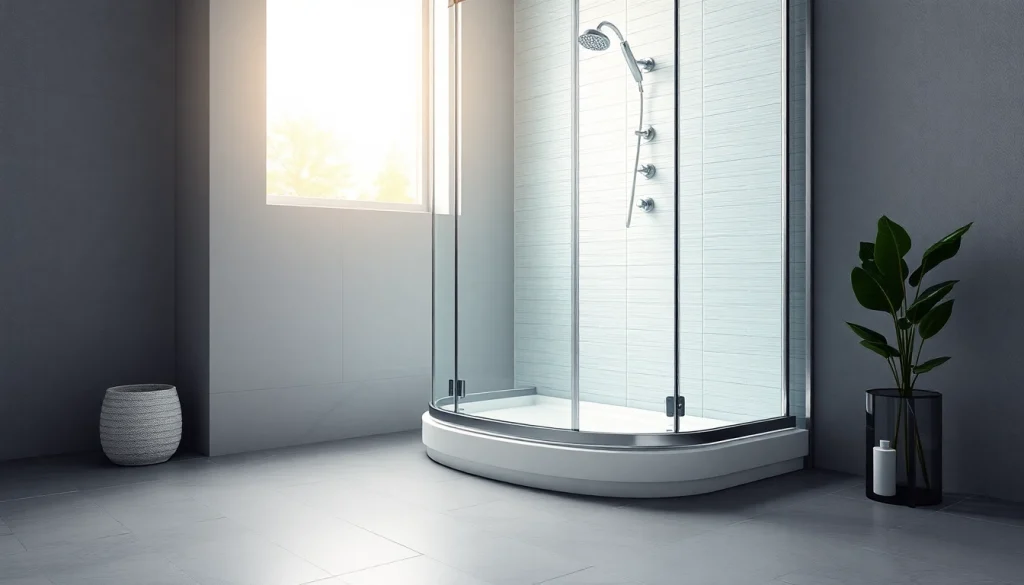 Duschkabine 90x90 komplett in einem stilvollen Badezimmer mit eleganten Details.