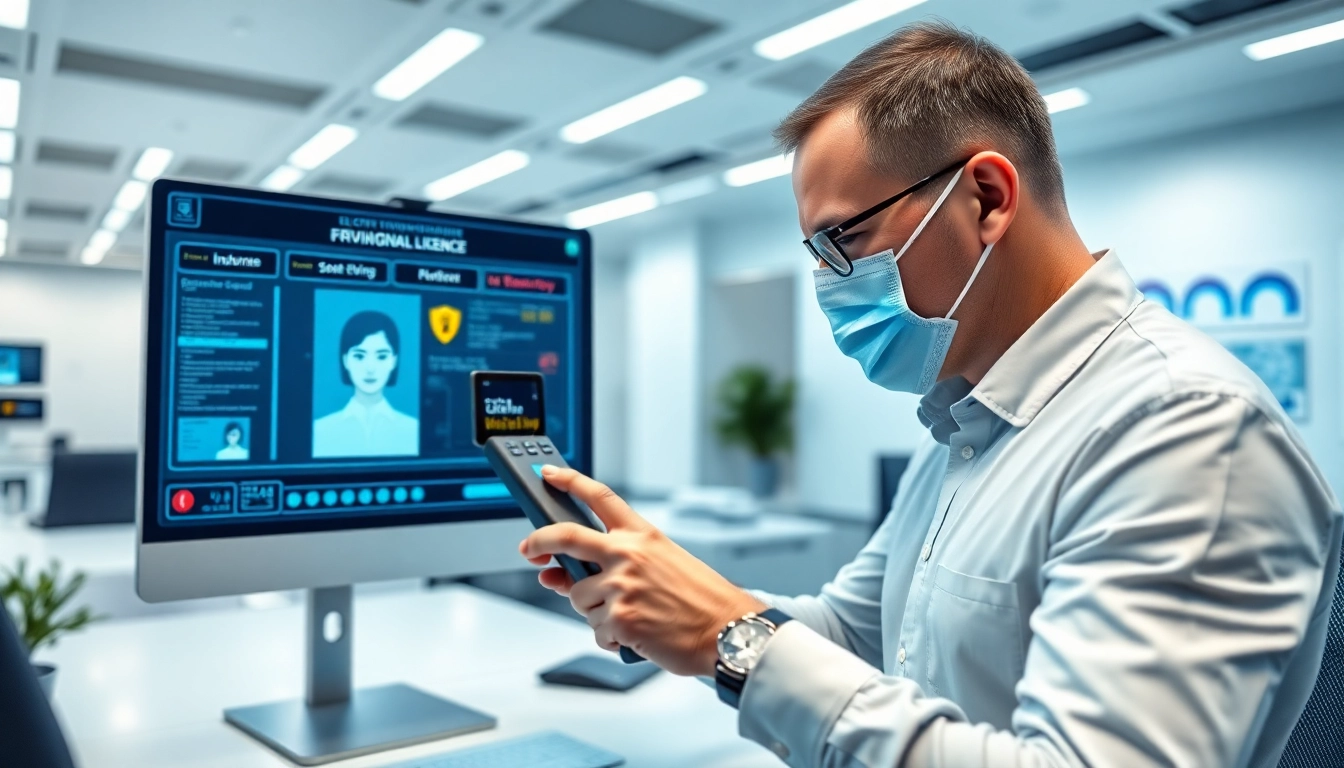 Automatisierte elektronische Führerscheinkontrolle in einem modernen Flottenmanagement-Büro.