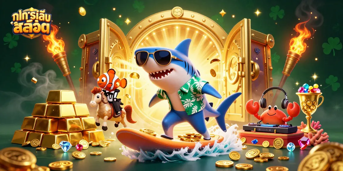 Spin the reels with ทดลองเล่นสล็อต as our cartoon characters dive into an underwater casino adventure.