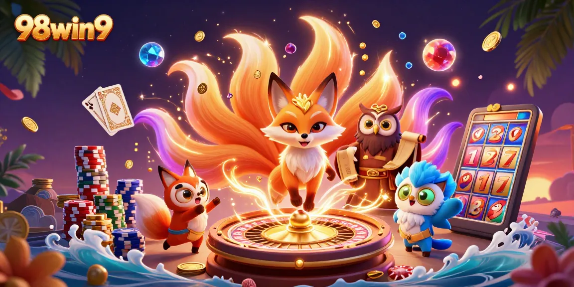 Engage winning strategies with dynamic gameplay elements at 98win9 casino, featuring colorful characters and rich rewards.